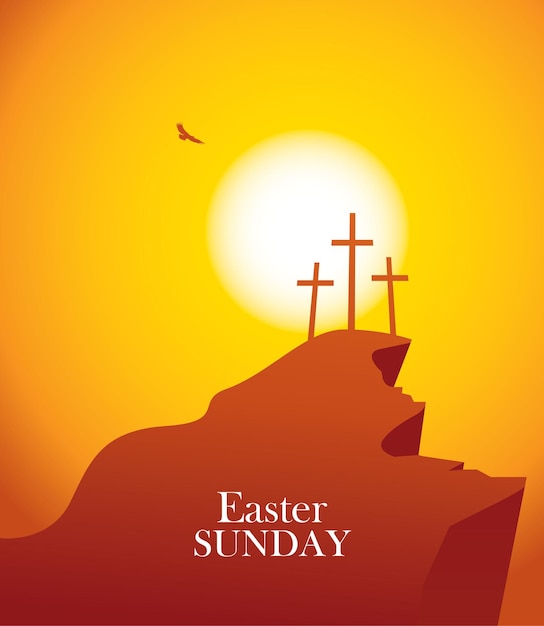 Vector easter sunday poster