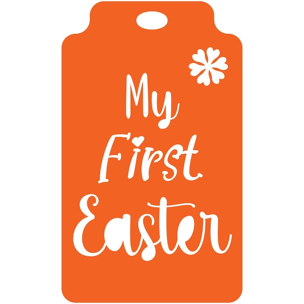 Easter tag of rectangle label in pastel color Vector Illustration