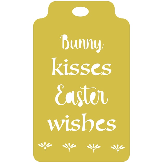 Easter tag of rectangle label in pastel color