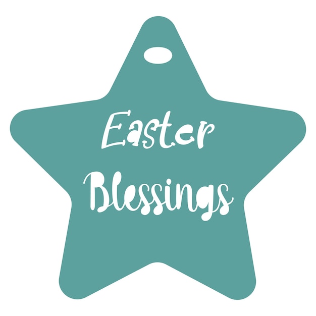 Easter tag with star shape label in pastel color