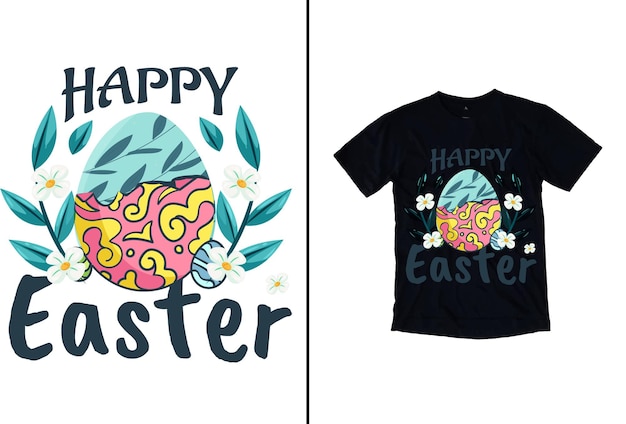 easter tshirt design and spring flower