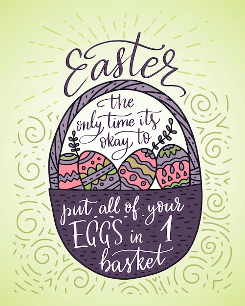 Easter vector lettering card