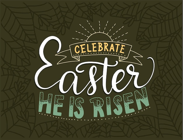 Easter vector lettering card