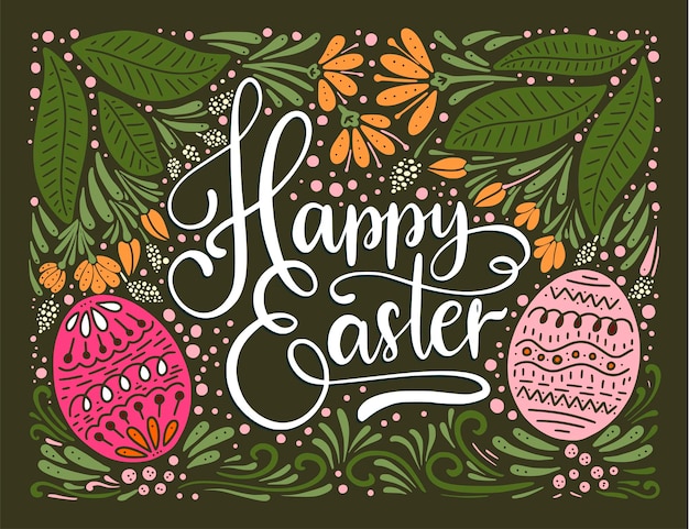 Easter vector lettering card