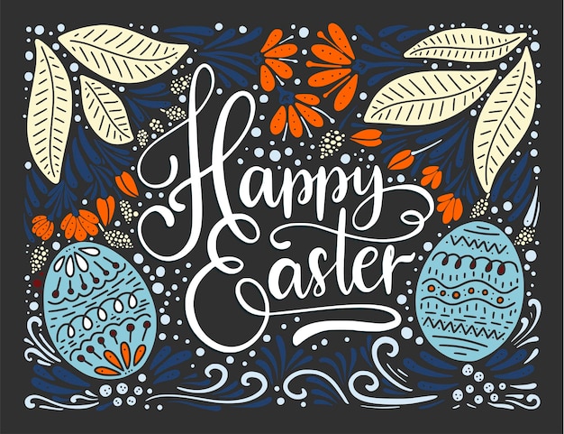 Easter vector lettering card