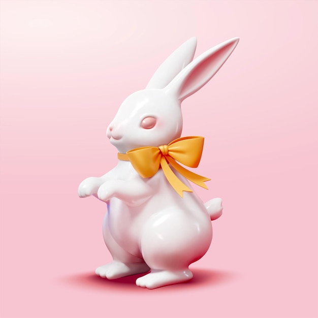 Вектор Пасхальный белый шоколадный кролик