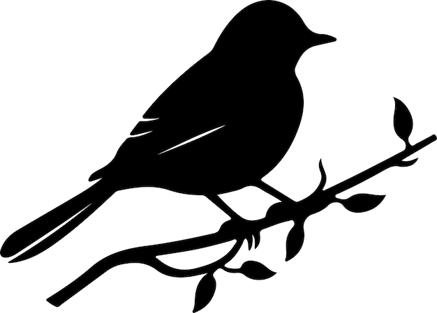 Vector eastern bluebird black silhouette with transparent background