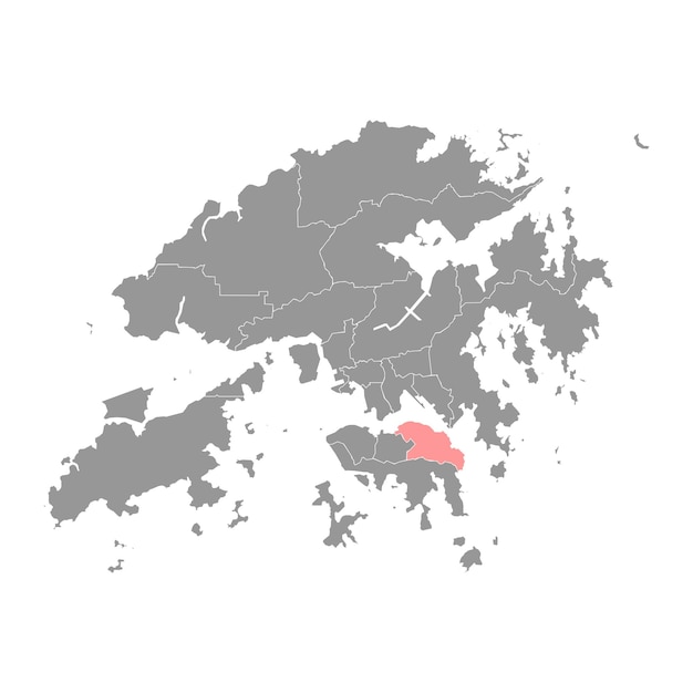 Vector eastern district map administrative division of hong kong vector illustration