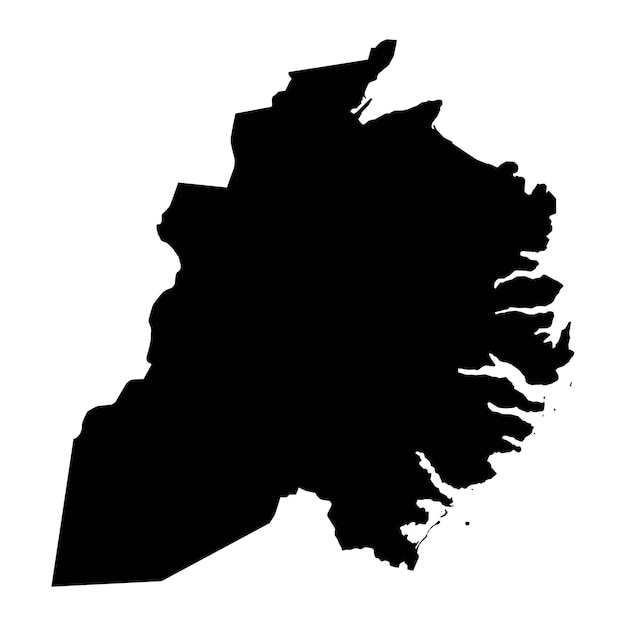 アイスランドの東部地域地図行政区ベクトル図