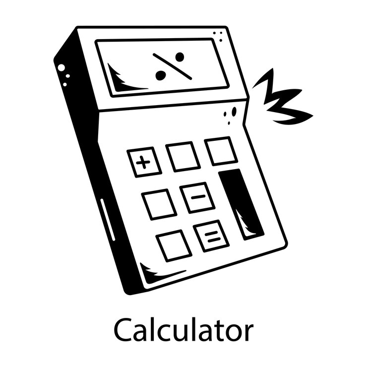 Vector easy to edit doodle icon of a calculator