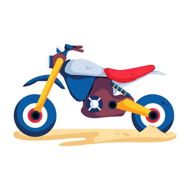 Легко редактировать плоскую иконку пустынного мотоцикла