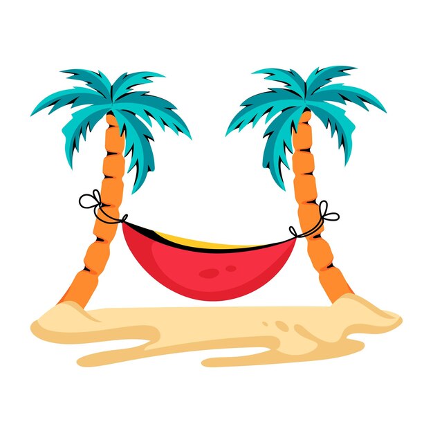 Easy to edit flat icon of hammock