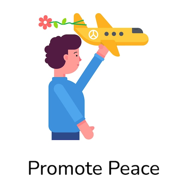 Easy to edit flat icon of peace vote