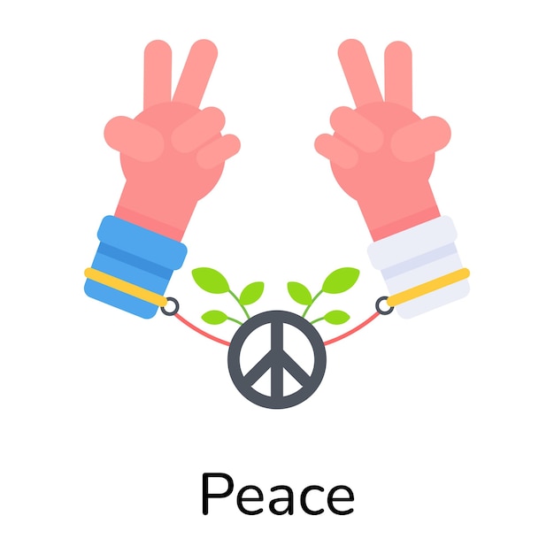 Vector easy to edit flat icon of peace vote