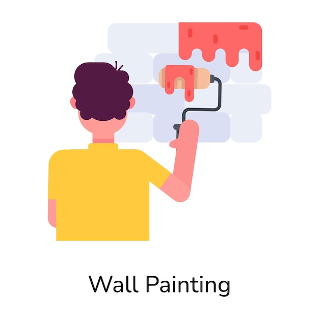 Vector easy to edit flat icon of wall painting