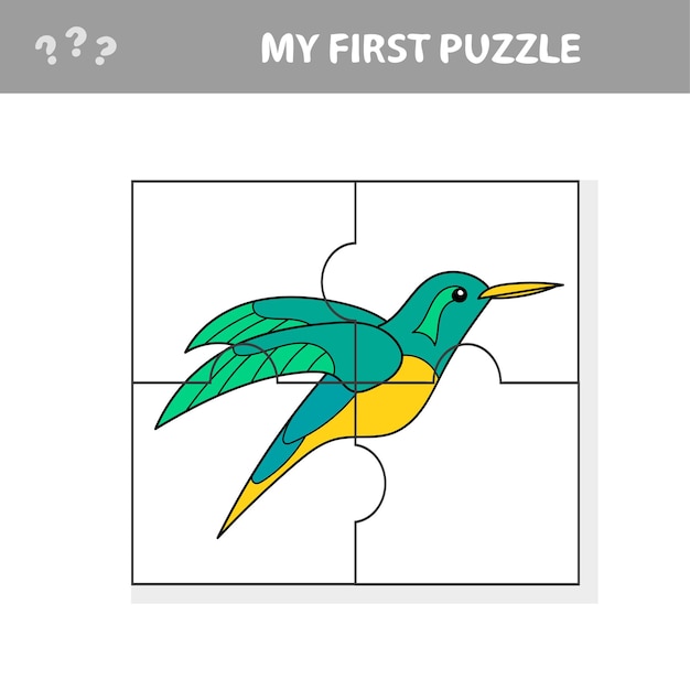 아이들을 위한 쉬운 교육용 종이 게임. 벌새와 간단한 아이 응용 프로그램입니다. 나의 첫 번째 퍼즐
