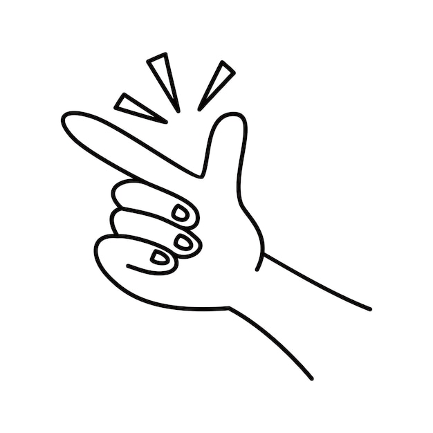 Vector easy gesture line design snapping fingers sign and symbol