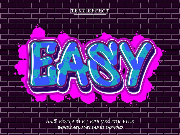 Easy graffiti 3d editable text effect wall graffiti