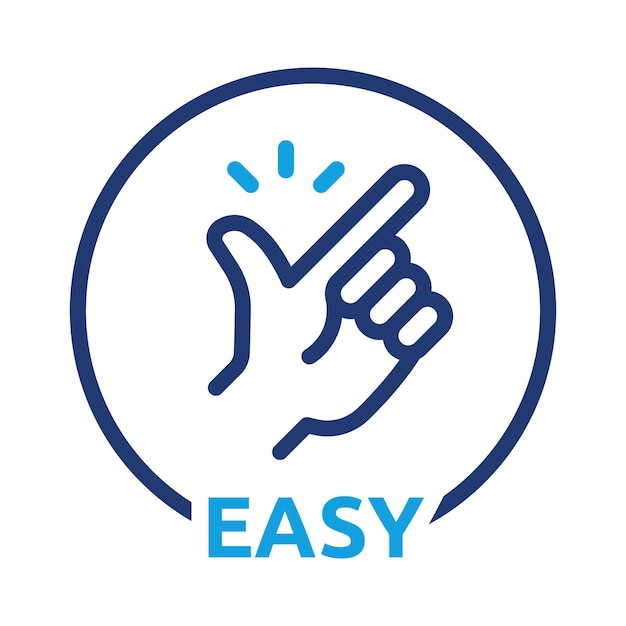 Vector easy icon vector with snap finger gesture sign outline symbol illustration.