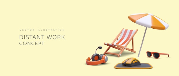 Easy and pleasant distant work Workplace on beach Rest and management at resort