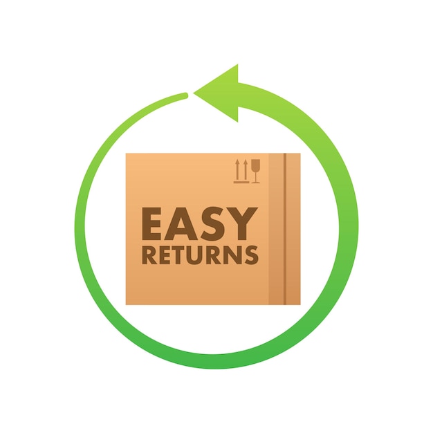 Easy returns sign label delivery service vector stock illustration