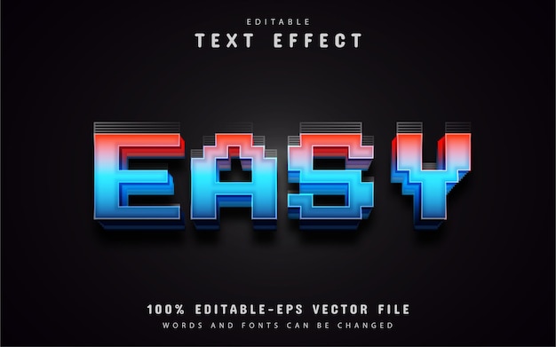Easy text effect pixel style template