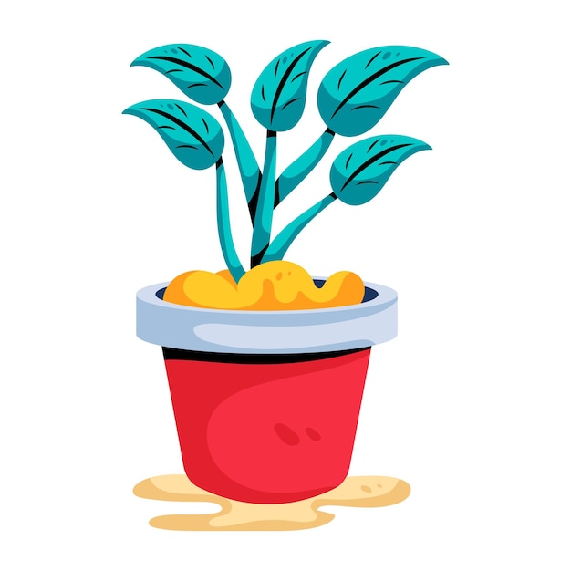 Easy to use flat icon of indoor plant