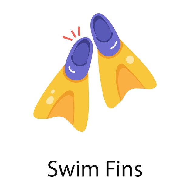 Easy to use flat icon of swim fins