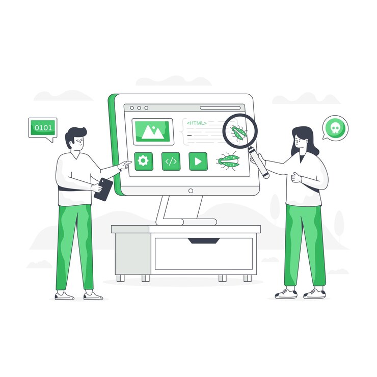 Vector easy to use flat illustration of application security