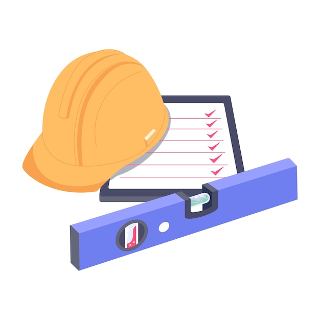 Easy to use flat illustration of construction tasks