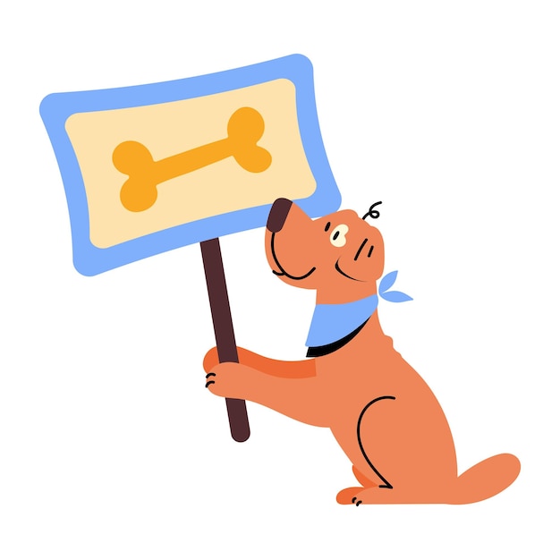 Easy to use flat illustration of dog board