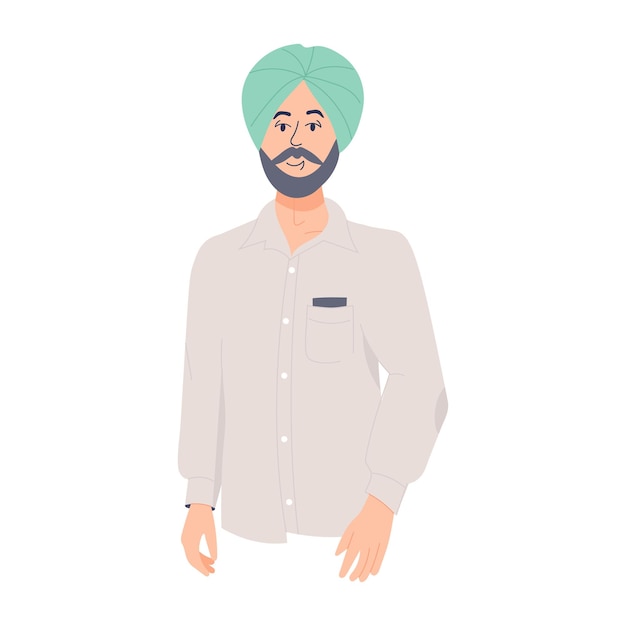 Vector easy to use flat illustration of sikh