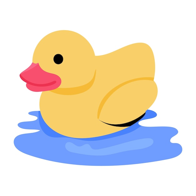 Easy to use flat sticker of rubber duck