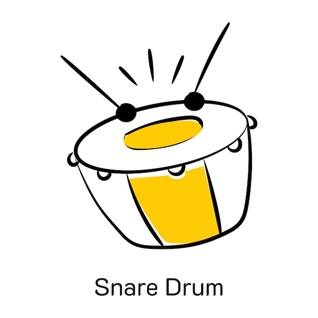 An easy to use hand drawn icon of snare drum