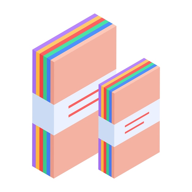 Easy to use school notebooks isometric icon