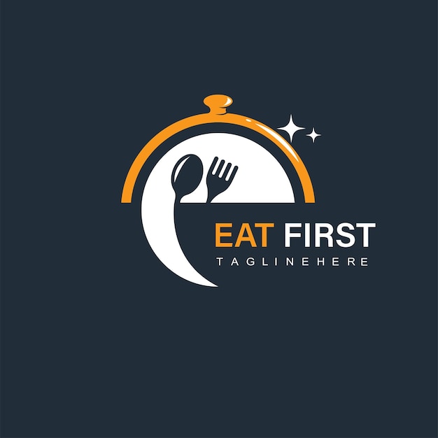 Eat or food logo with the concept design of forming the letter e vector