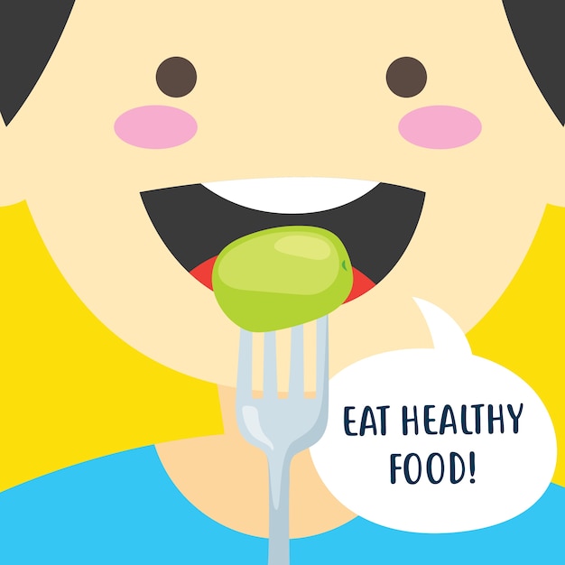 Eat healthy for children poster design series