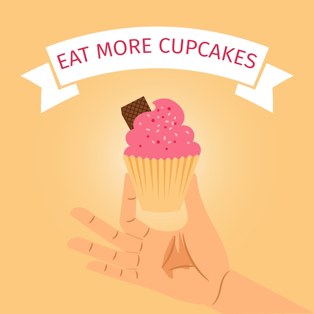 Eat more cupkakes poster design