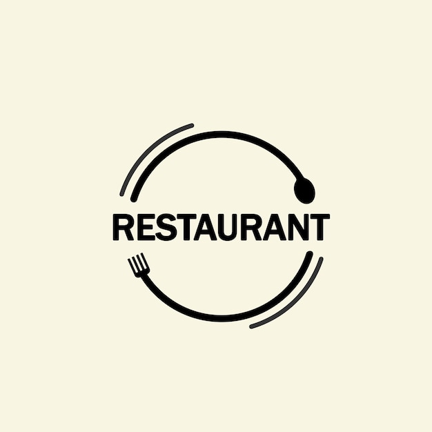 Mangia il simbolo del design del logo del pranzo al ristorante