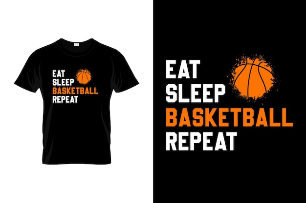 Eat sleep basketball ripeti divertente maglietta da basket