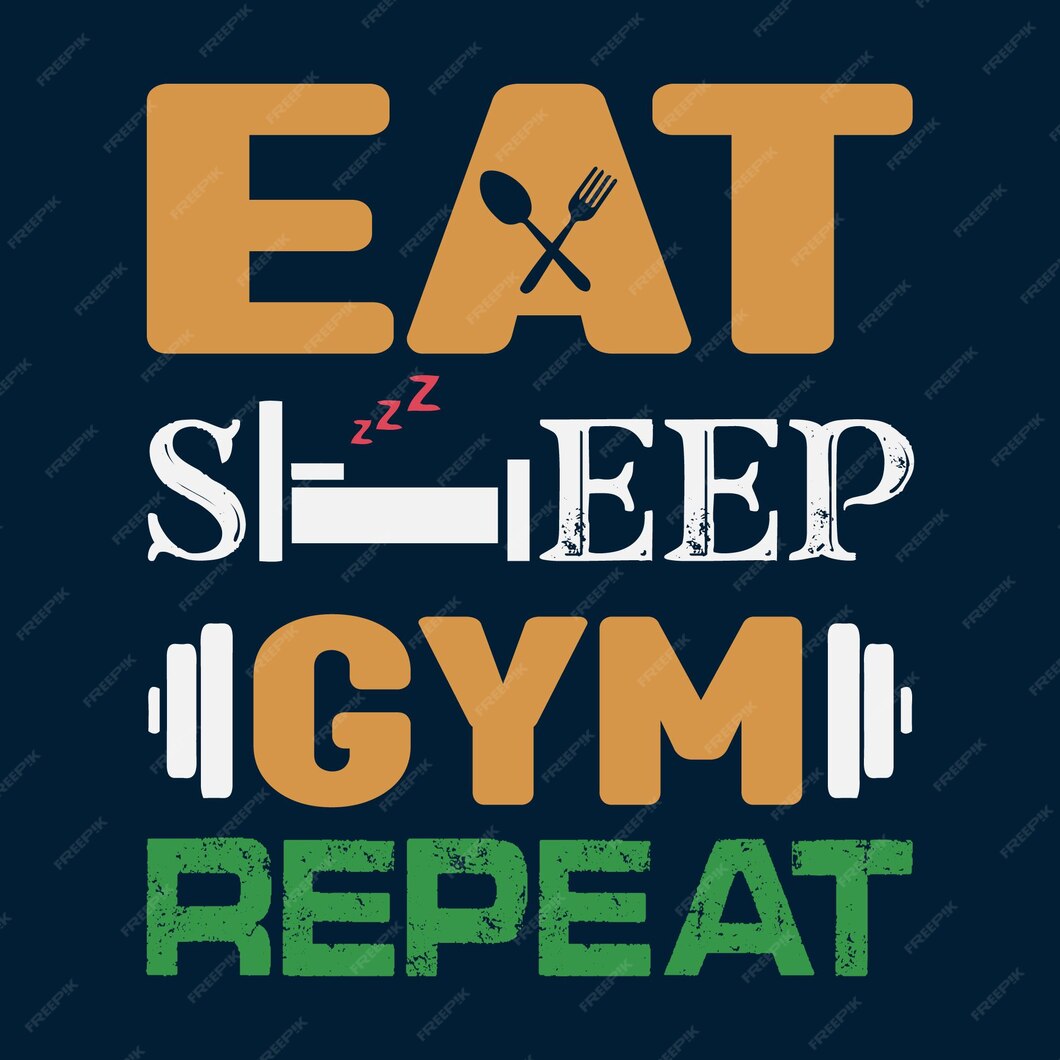 Premium Vector Eat Sleep Gym Repeat T Shirt Design