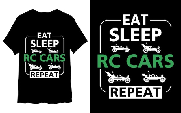 Vettore eat sleep rc cars ripeti il design della maglietta