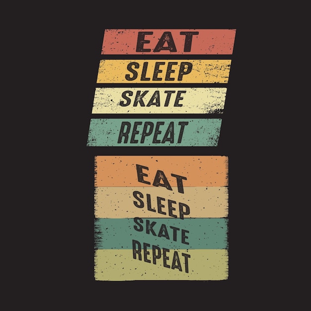 Eat Sleep Skate Repeat Дизайн футболки