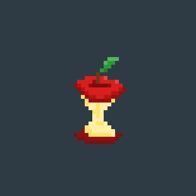 Eaten apple in pixel art style