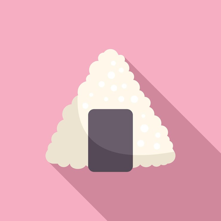 Vector おいしいオニギリライスボールを食べる
