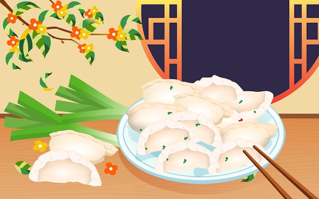 Eating dumplings during the winter solstice, celebrating the reunion of the new year in winter