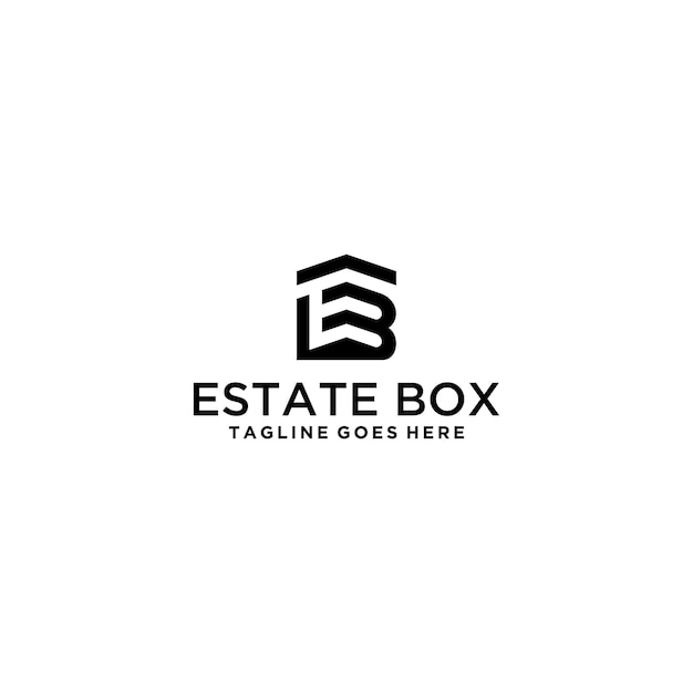 Eb be logo iniziale per la casa e il design del segno del logo immobiliare