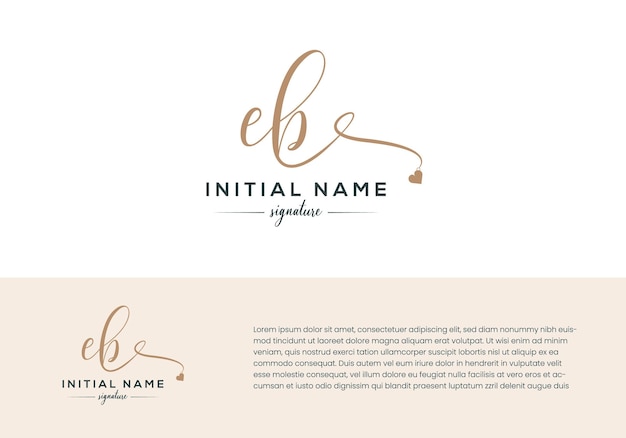 eb initial feminine handwriting logo