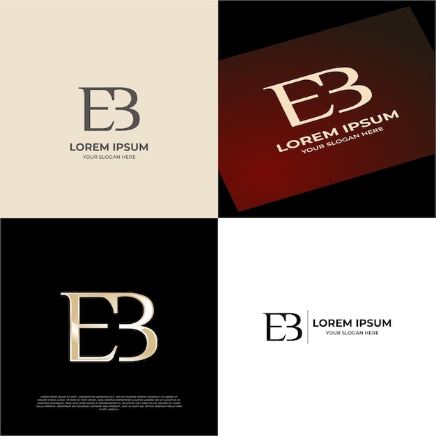 Vector eb initial modern typography emblem logo template voor bedrijven