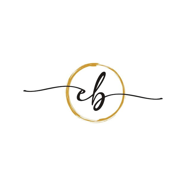 Vector eb initial script letter beauty logo template